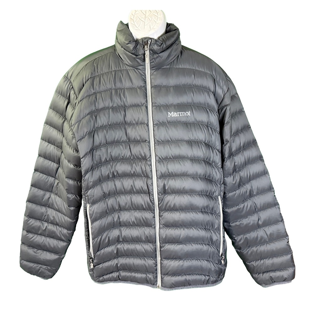 Marmot Puffer Jacket Mens XXL Gray 600 Fill Down Insulated Full Zip G73710